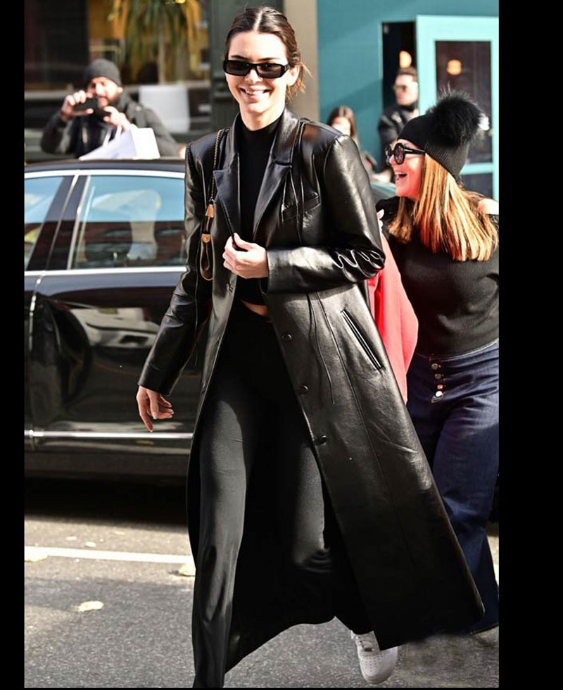 Kendall Nicole Jenner Trench Black Coat Kendall Nicole Jenner Trench Black Coat