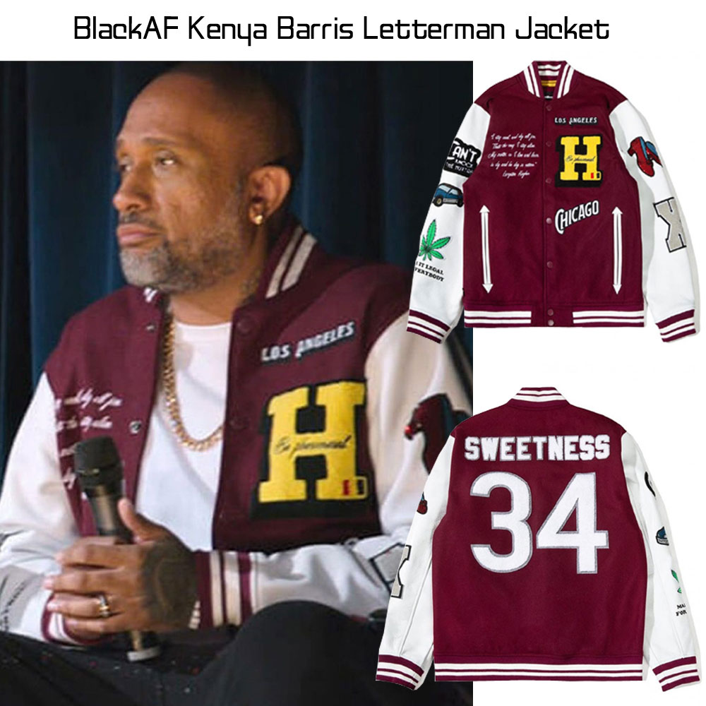 BlackAF Kenya Barris Letterman Varsity Jacket BlackAF Kenya Barris Letterman Varsity Jacket - Image 3