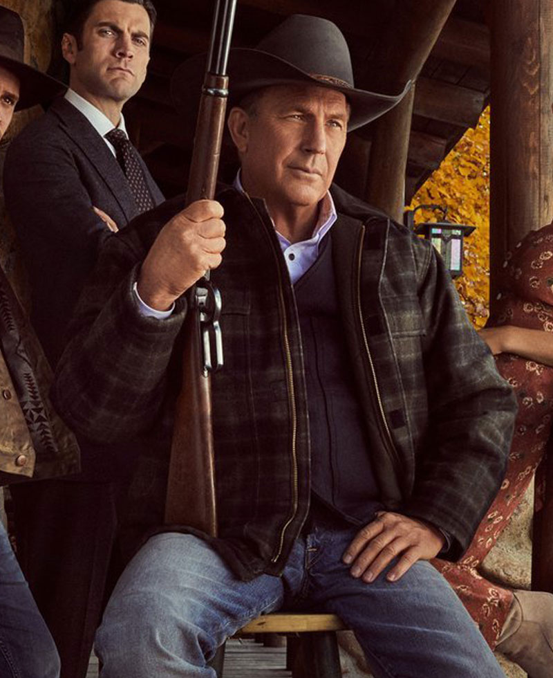 Kevin Costner Yellowstone Plaid Jacket Kevin Costner Yellowstone Plaid Jacket - Image 2