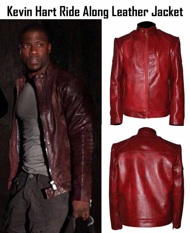 Kevin Hart Ride Along Maroon Leather Jacket Kevin Hart Ride Along Maroon Leather Jacket - Image 4