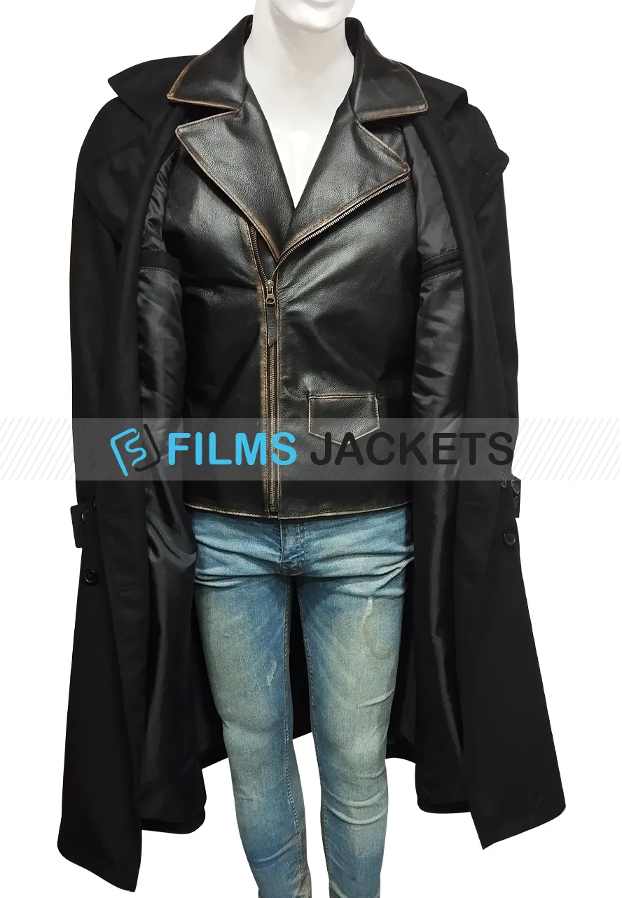 David The Lost Boys Black Coat kiefer sutherland the lost boys coat