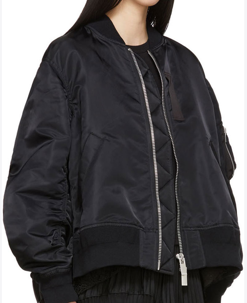 Killing Eve Jodie Comer Black Bomber Jacket Killing Eve Jodie Comer Black Bomber Jacket - Image 4