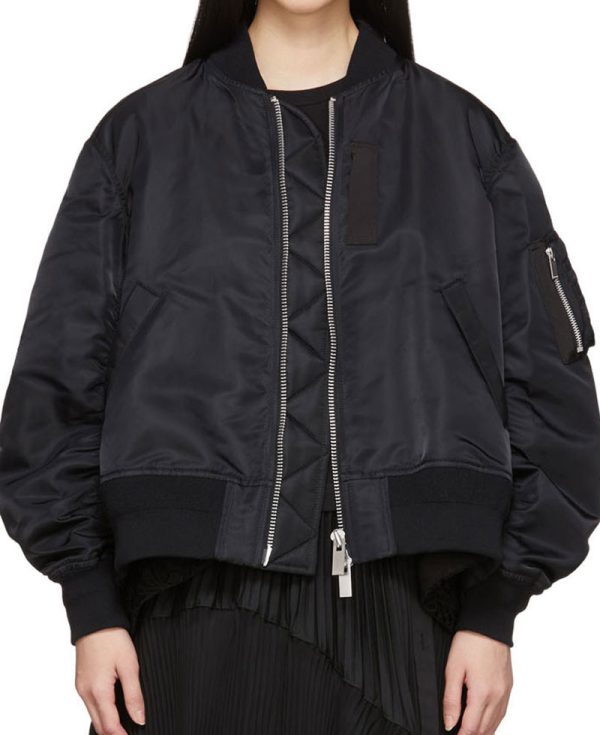 Killing Eve Jodie Comer Black Bomber Jacket
