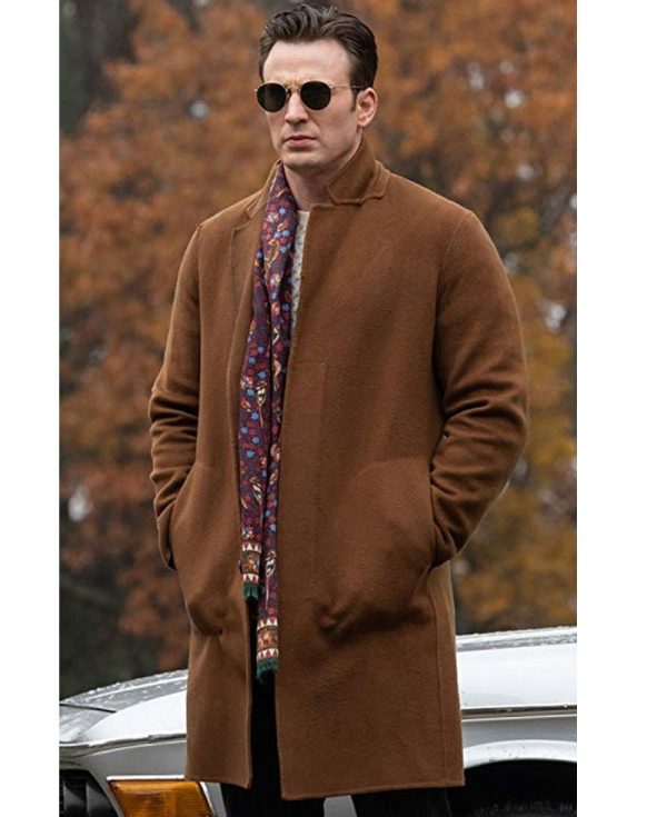 Knives Out Chris Evans Brown Coat