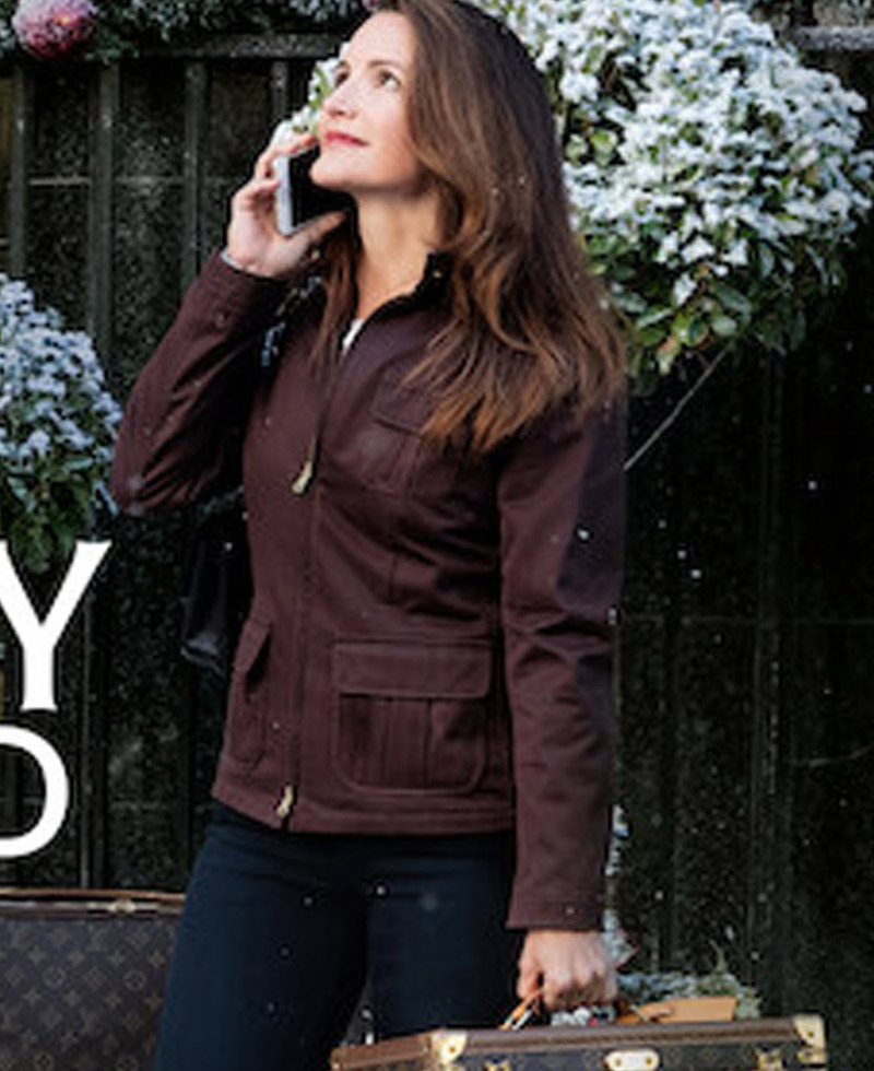 Kristin Davis Holiday in the Wild Brown Jacket Kristin Davis Holiday in the Wild Brown Jacket