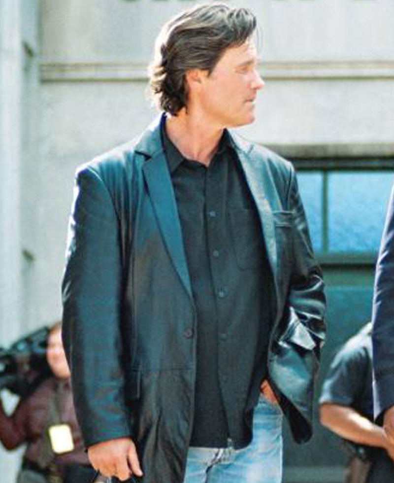 Eldon Perry Dark Blue Kurt Russell Leather Jacket Eldon Perry Dark Blue Kurt Russell Leather Jacket - Image 2