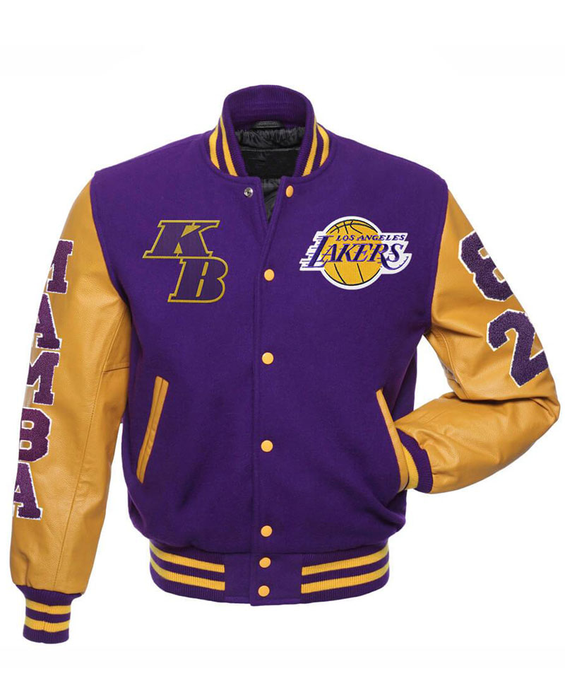 Men's Mamba LA Lakers Legend Never Die Varsity Jacket Men's Mamba LA Lakers Legend Never Die Varsity Jacket