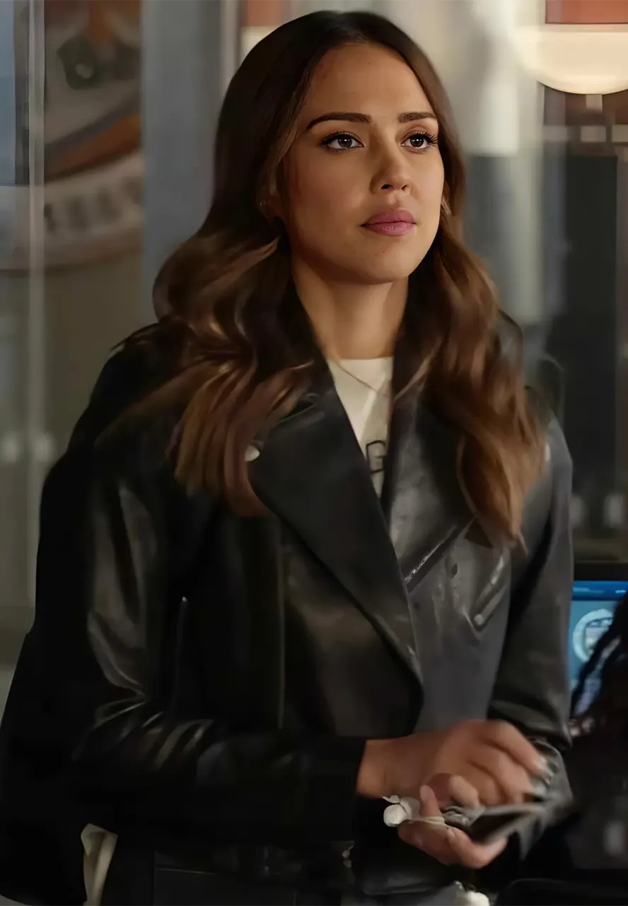 L.A.'s Finest Jessica Alba Black Leather Jacket L.A.'s Finest Jessica Alba Black Leather Jacket - Image 3
