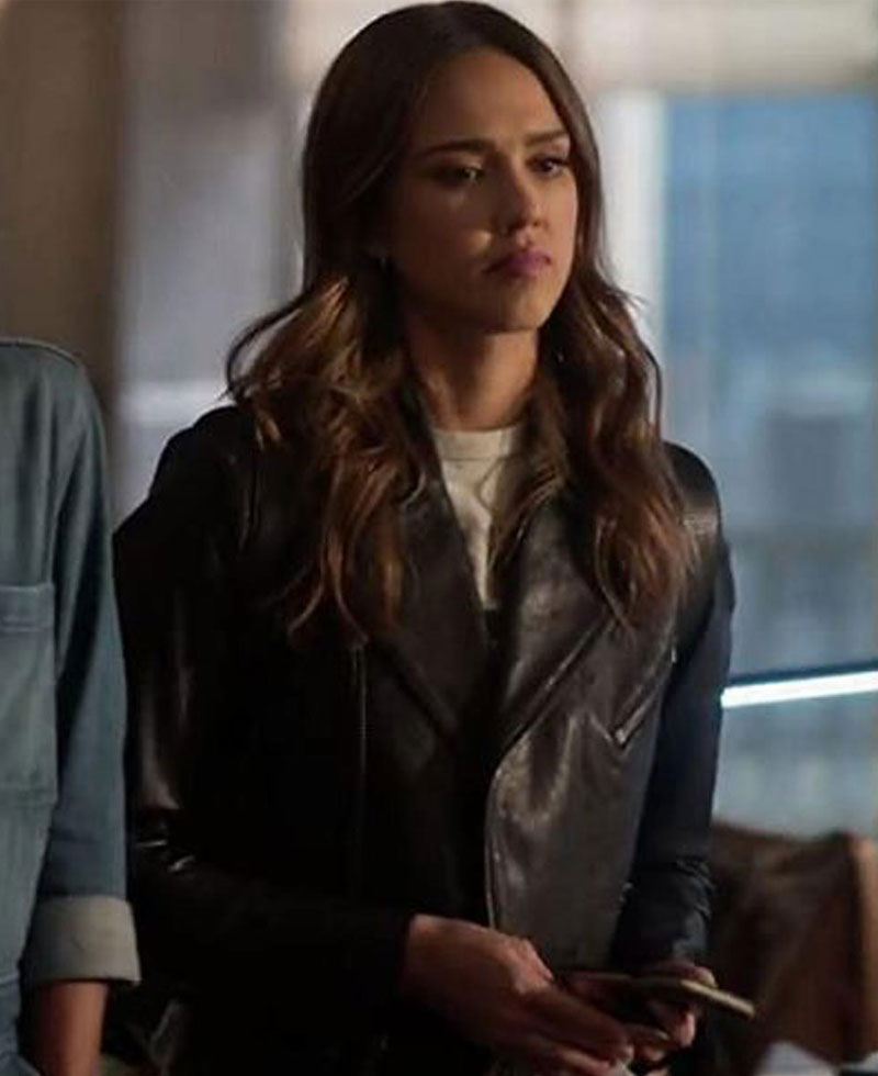 L.A.'s Finest Jessica Alba Black Leather Jacket