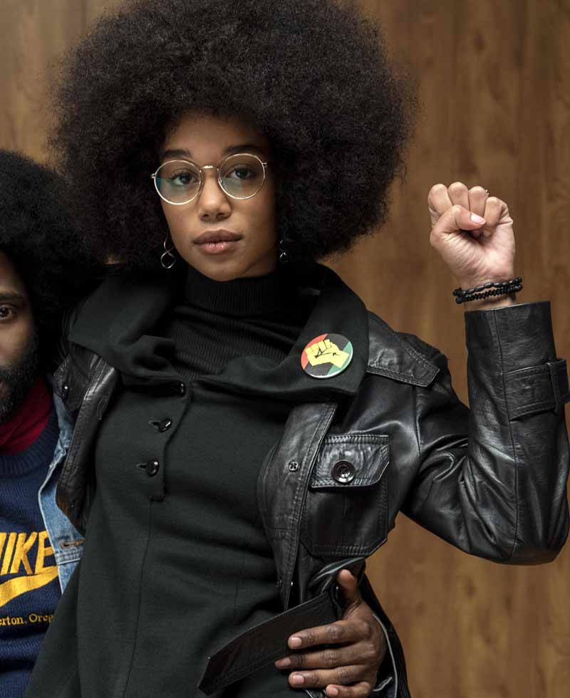 Laura Harrier Blackkklansman Leather Jacket Laura Harrier Blackkklansman Leather Jacket - Image 3