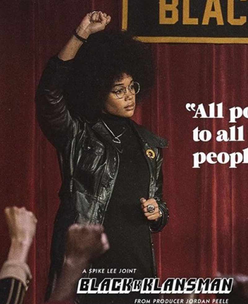Laura Harrier Blackkklansman Leather Jacket Laura Harrier Blackkklansman Leather Jacket - Image 2