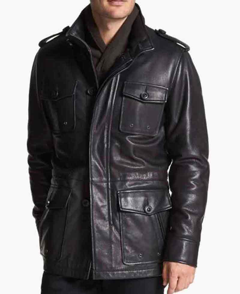 Liam Neeson Taken 3 Leather Jacket Liam Neeson Taken 3 Leather Jacket - Image 2