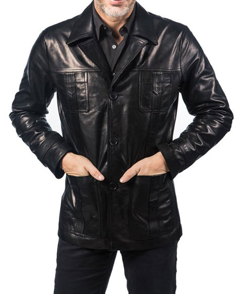 John Simm Life on Mars Black Leather Jacket John Simm Life on Mars Black Leather Jacket - Image 3