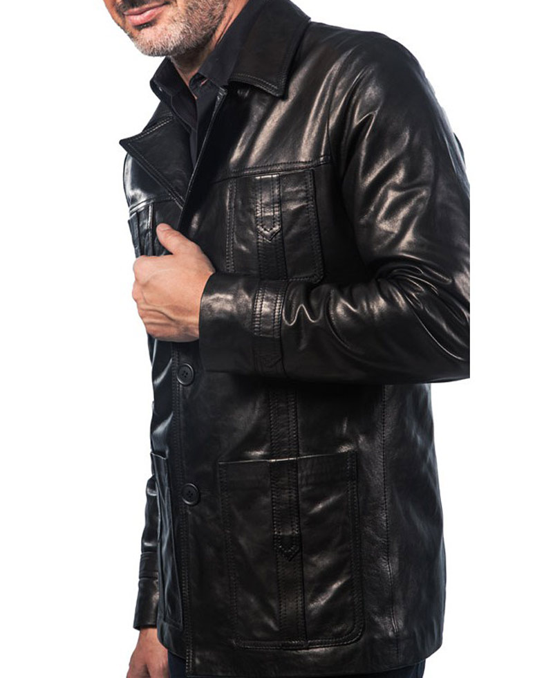 John Simm Life on Mars Black Leather Jacket John Simm Life on Mars Black Leather Jacket - Image 5