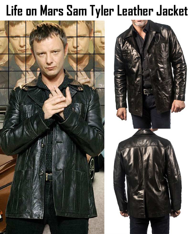 John Simm Life on Mars Black Leather Jacket John Simm Life on Mars Black Leather Jacket - Image 6
