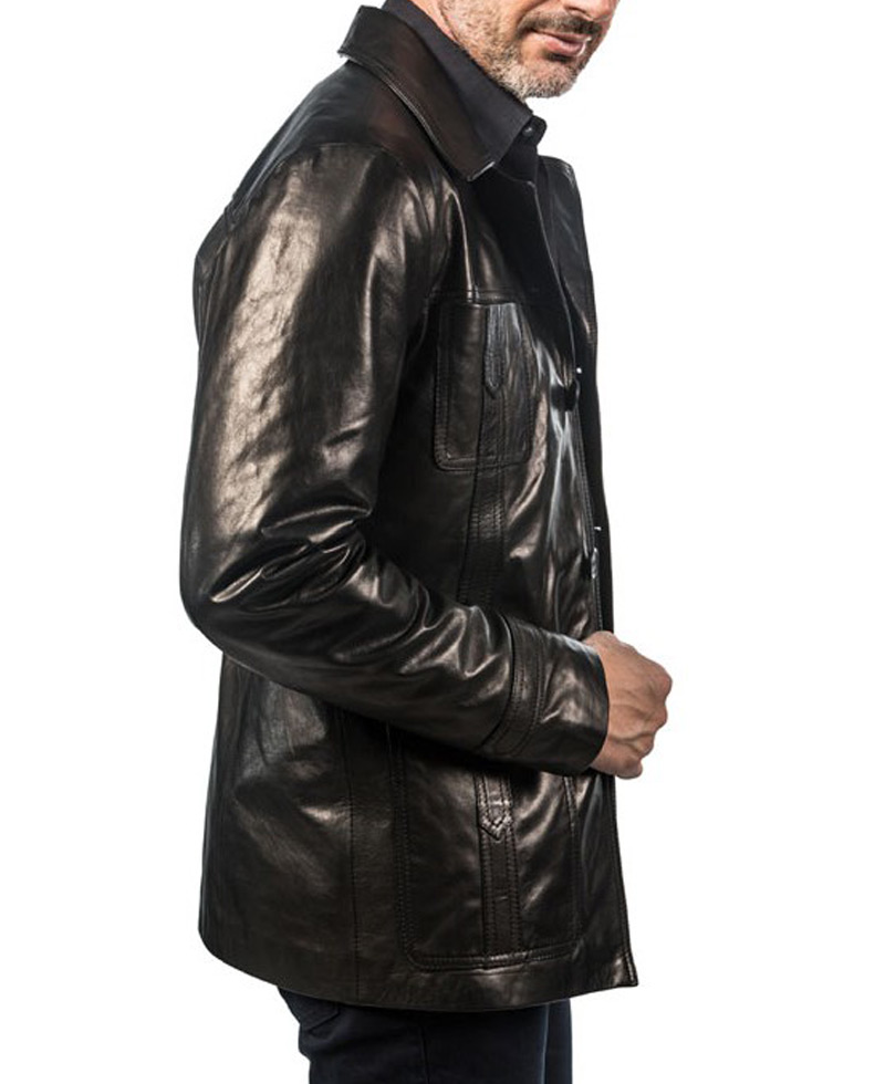 John Simm Life on Mars Black Leather Jacket John Simm Life on Mars Black Leather Jacket - Image 4
