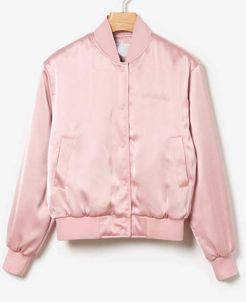 Lily Collins Emily in Paris Pink Bomber Jacket Lily Collins Emily in Paris Pink Bomber Jacket