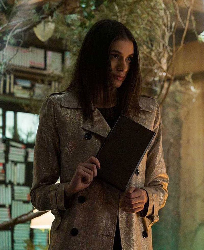 Locke & Key Laysla De Oliveira Double Breasted Leather Coat Locke & Key Laysla De Oliveira Double Breasted Leather Coat - Image 2