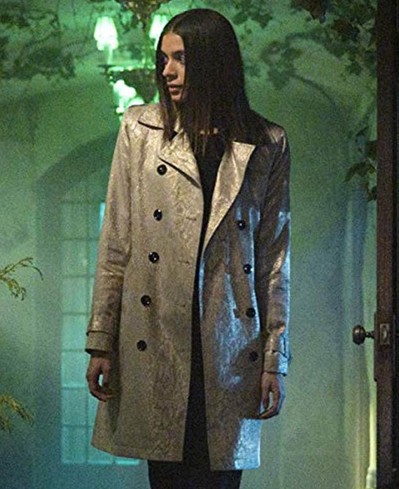 Locke & Key Laysla De Oliveira Double Breasted Leather Coat Locke & Key Laysla De Oliveira Double Breasted Leather Coat