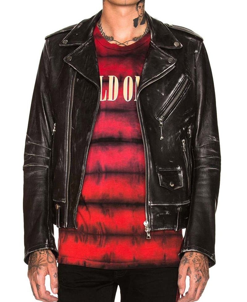 Men's Lost Boys Motorcycle Black Leather Jacket Men's Lost Boys Motorcycle Black Leather Jacket - Image 4