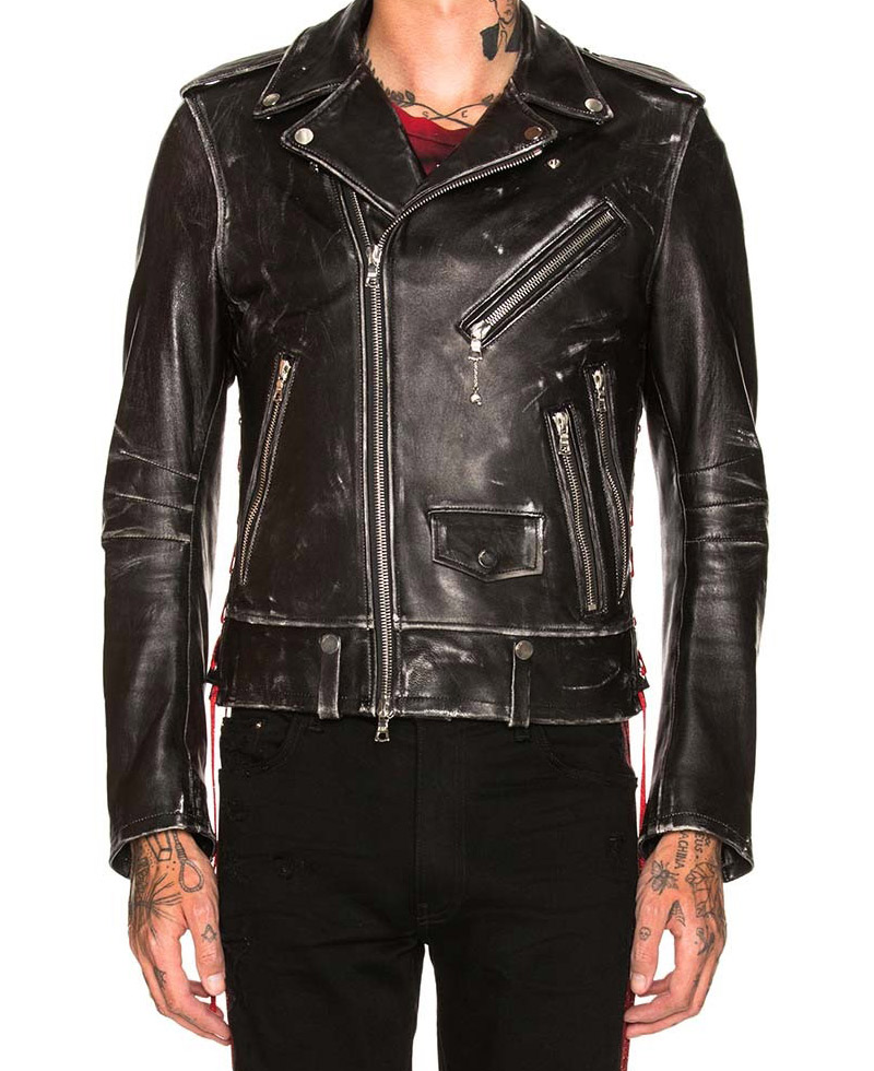 Men's Lost Boys Motorcycle Black Leather Jacket Men's Lost Boys Motorcycle Black Leather Jacket - Image 2