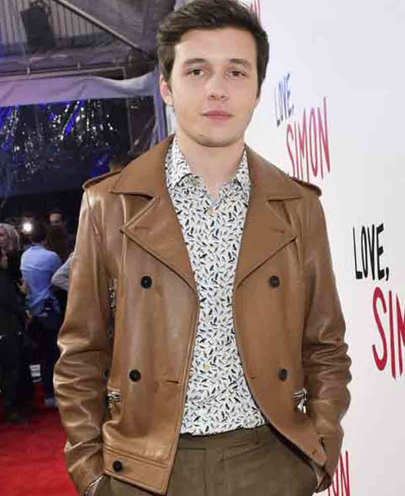 Nick Robinson Love Simon Double Breasted Leather Jacket Nick Robinson Love Simon Double Breasted Leather Jacket - Image 4
