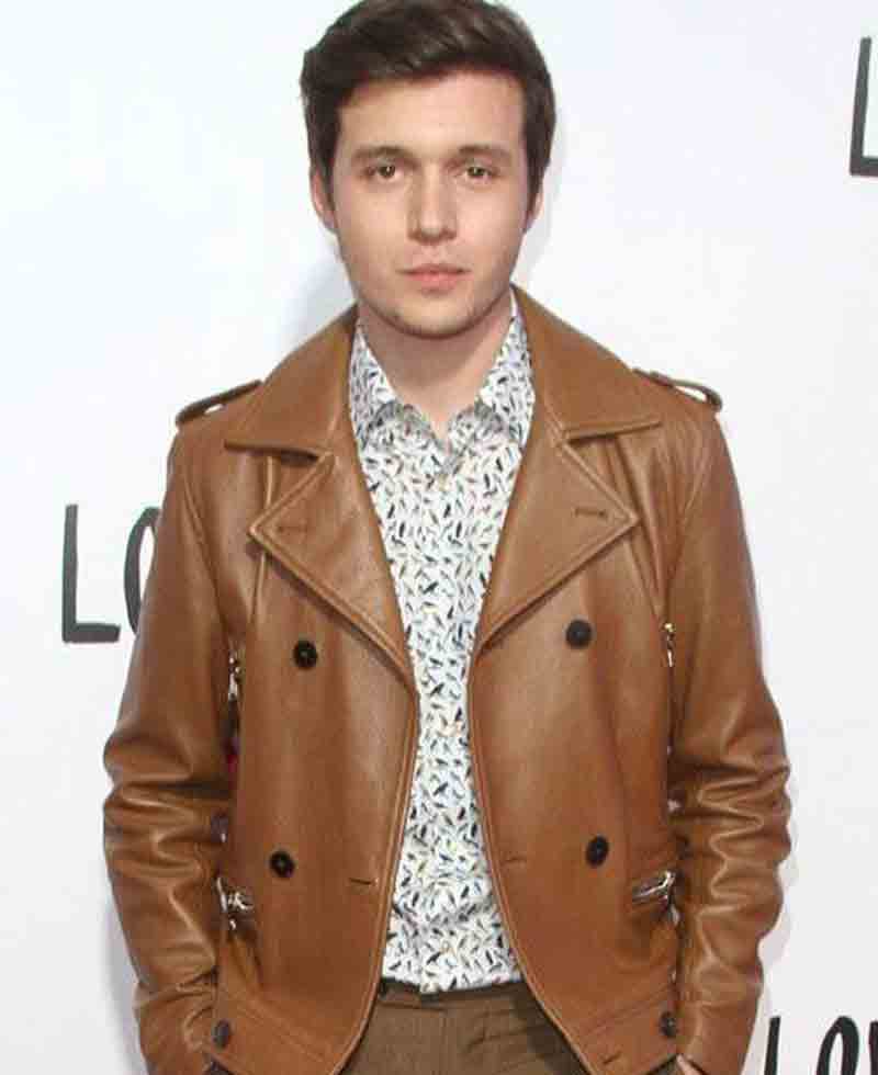 Nick Robinson Love Simon Double Breasted Leather Jacket Nick Robinson Love Simon Double Breasted Leather Jacket - Image 2