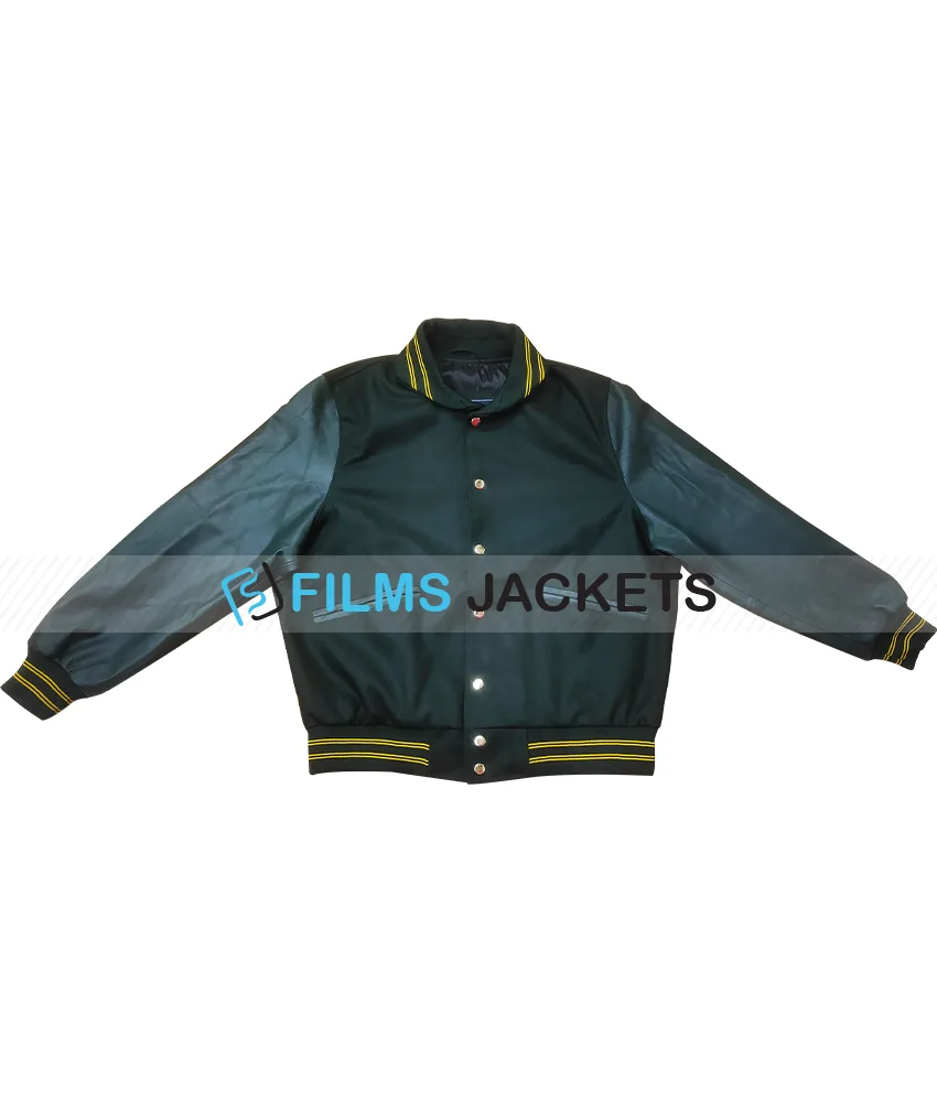 Am I Ok Dakota Johnson Varsity Green Jacket Am I Ok Dakota Johnson Varsity Green Jacket - Image 7