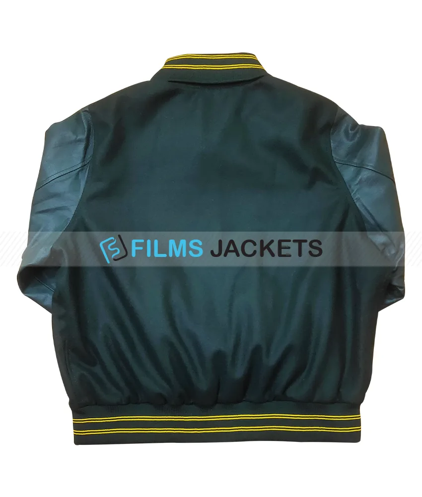 Am I Ok Dakota Johnson Varsity Green Jacket Am I Ok Dakota Johnson Varsity Green Jacket - Image 6