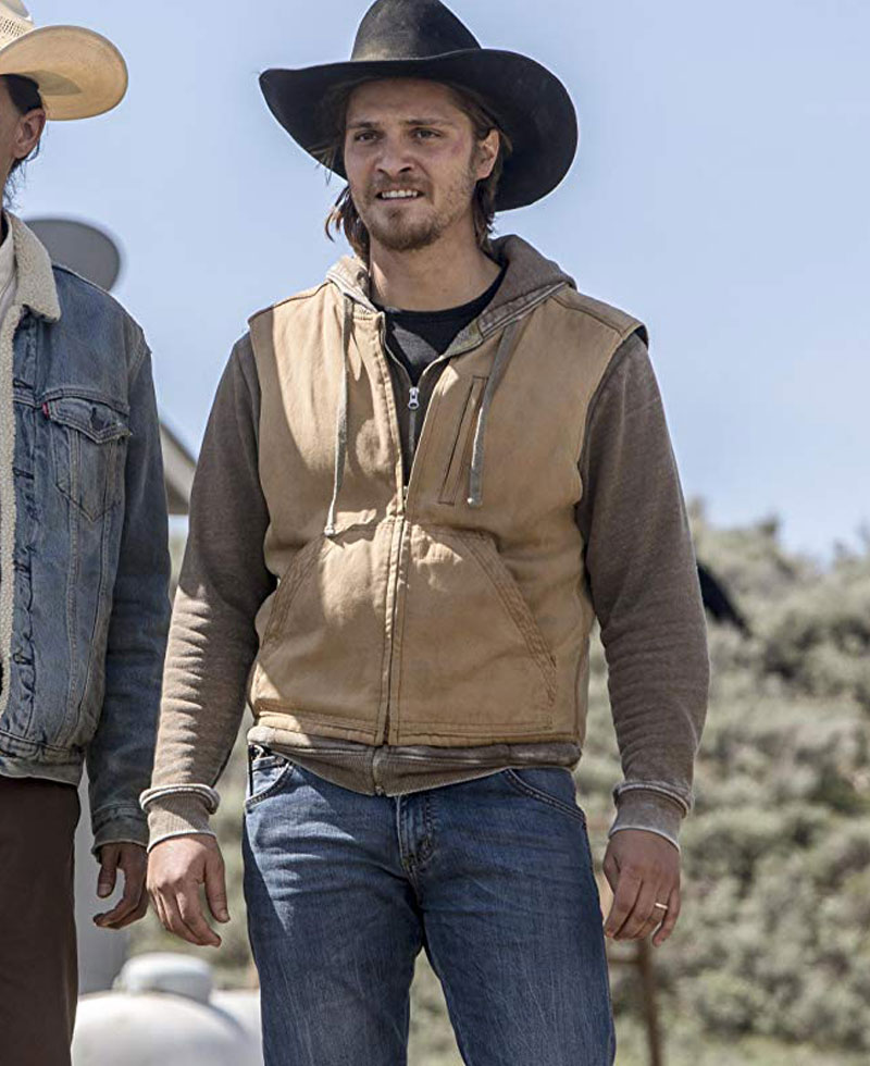 Yellowstone TV Series Kayce Dutton Cotton Brown Vest Yellowstone TV Series Kayce Dutton Cotton Brown Vest