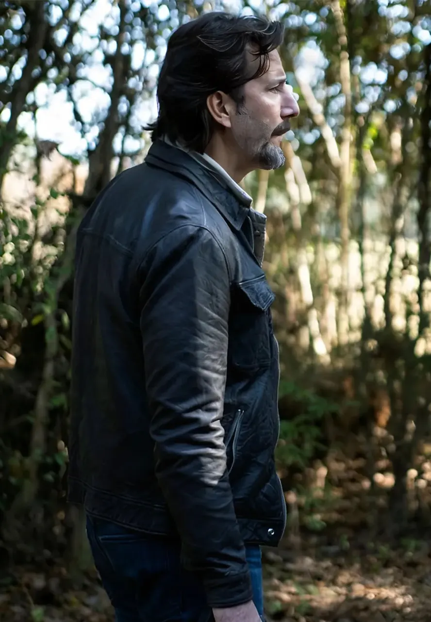 Macgyver Henry Ian Cusick Black Leather Jacket Macgyver Henry Ian Cusick Black Leather Jacket - Image 2