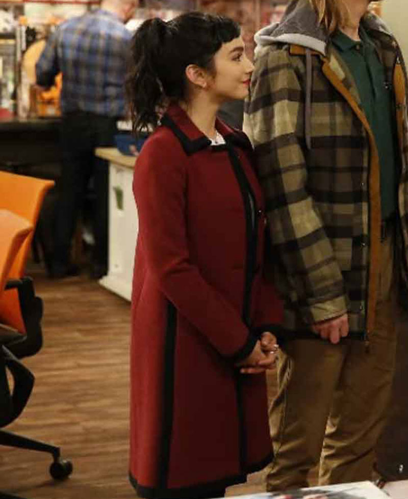 Molly Ephraim Last Man Standing Red Wool Coat Molly Ephraim Last Man Standing Red Wool Coat - Image 4