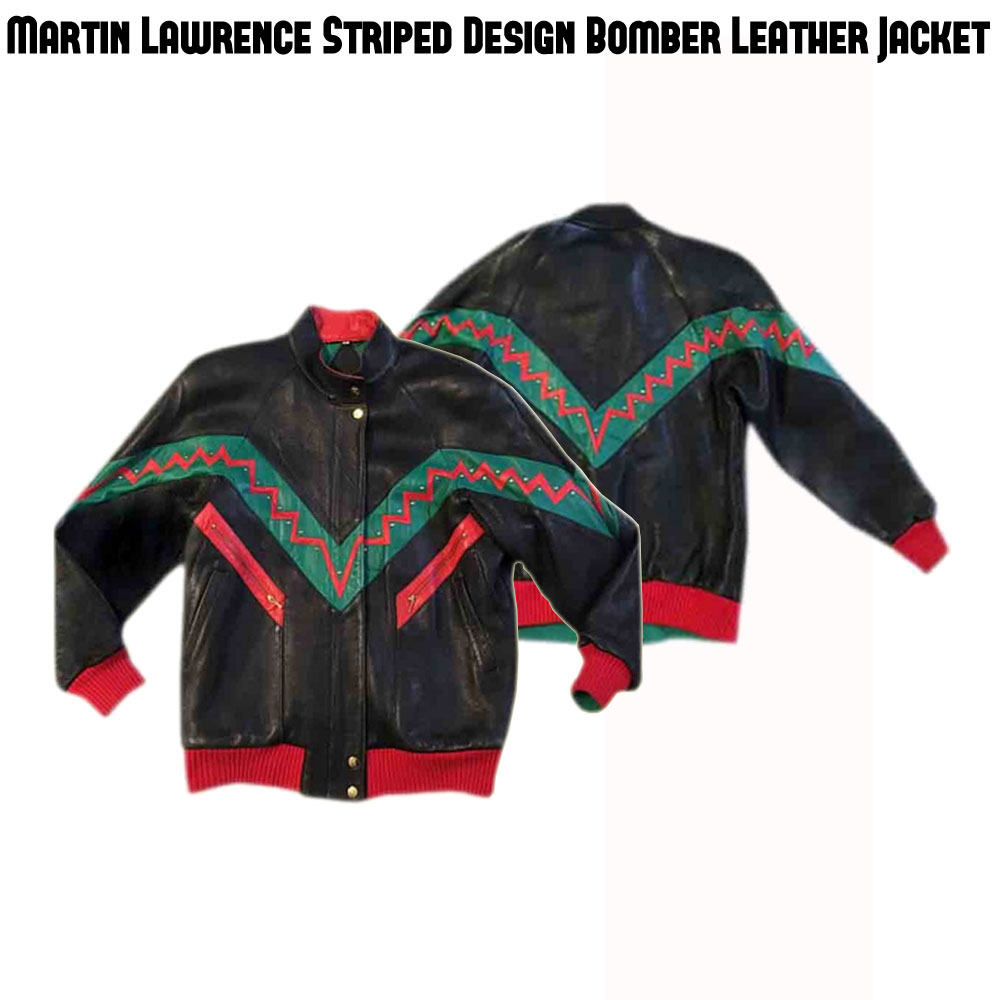 Martin Lawrence Striped Black Leather Jacket martin jacket