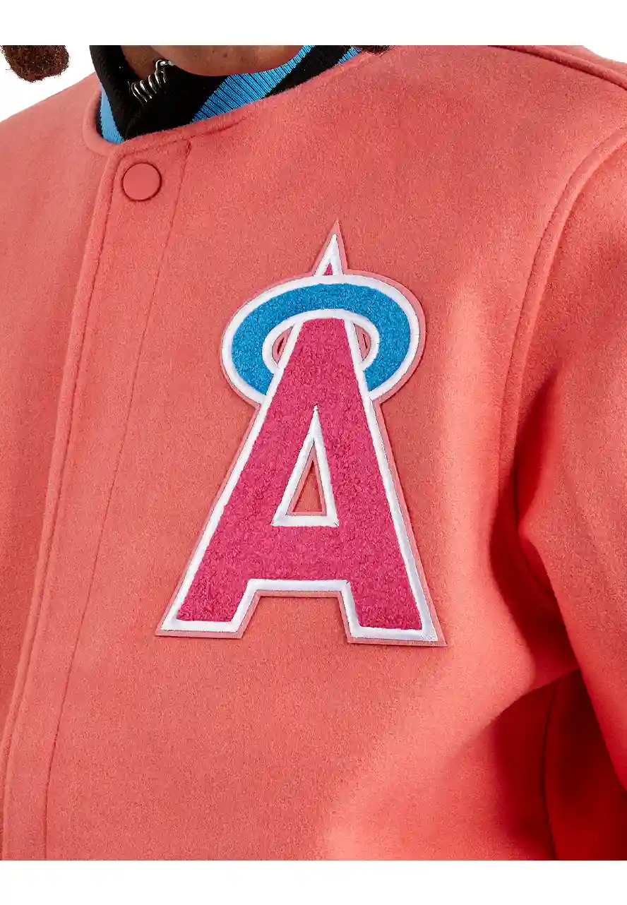 Mash Up Angels Peach Varsity Jacket Mash Up Angels Peach Varsity Jacket - Image 3