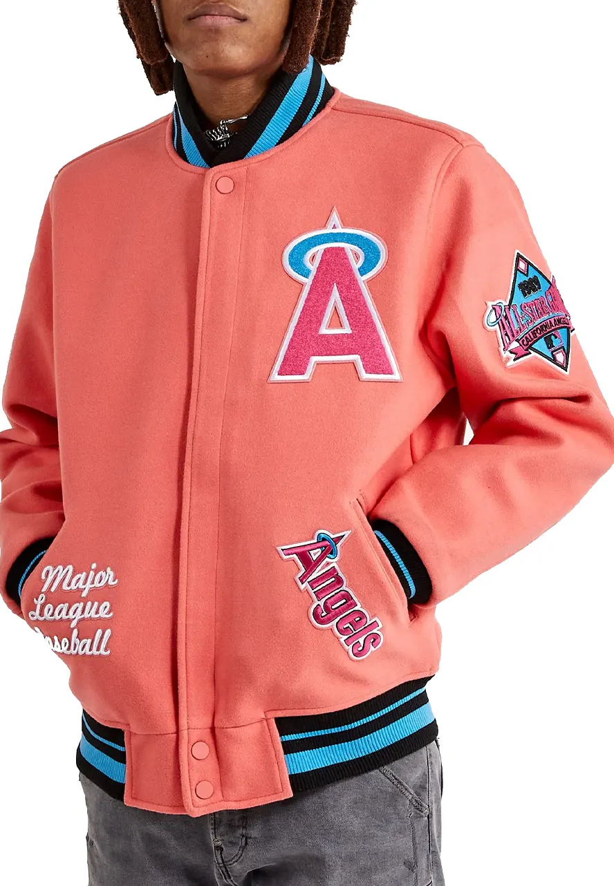 Mash Up Angels Peach Varsity Jacket