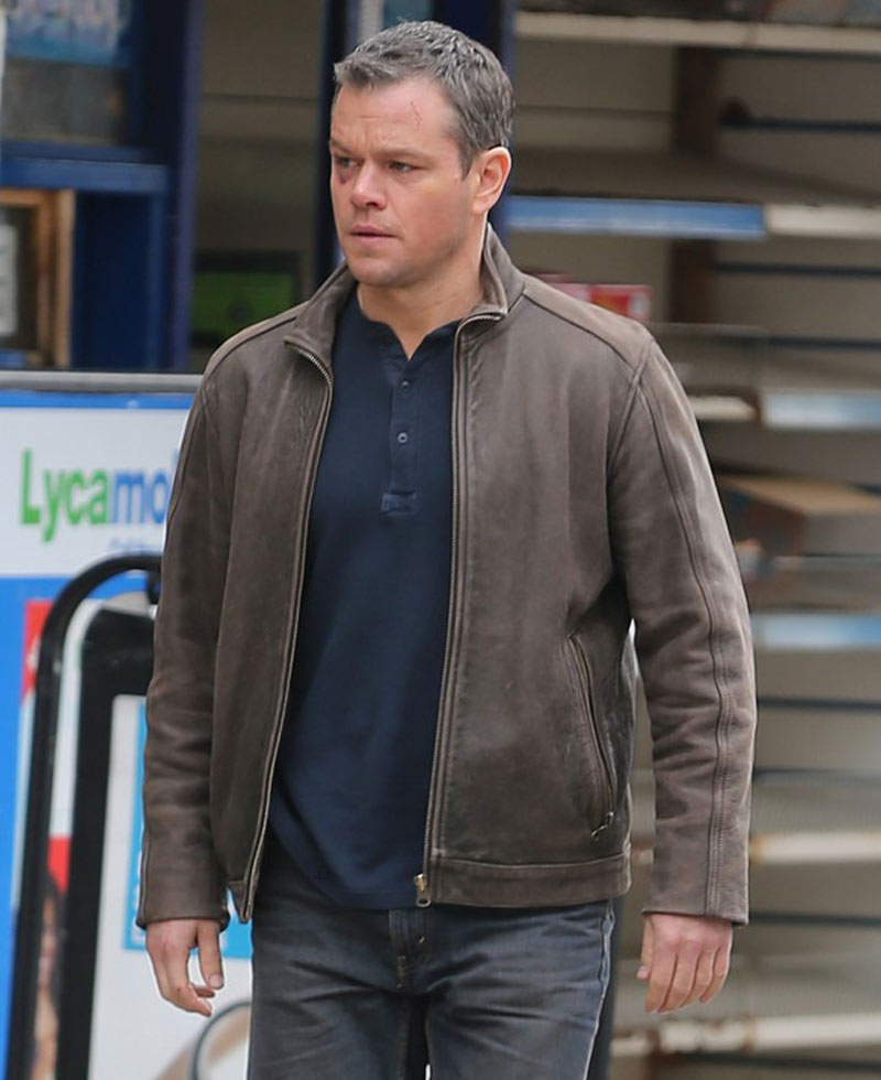 Matt Damon Jason Bourne Distressed Brown Leather Jacket Matt Damon Jason Bourne Distressed Brown Leather Jacket - Image 6