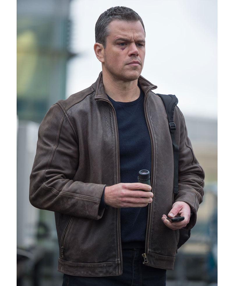 Matt Damon Jason Bourne Distressed Brown Leather Jacket Matt Damon Jason Bourne Distressed Brown Leather Jacket - Image 9
