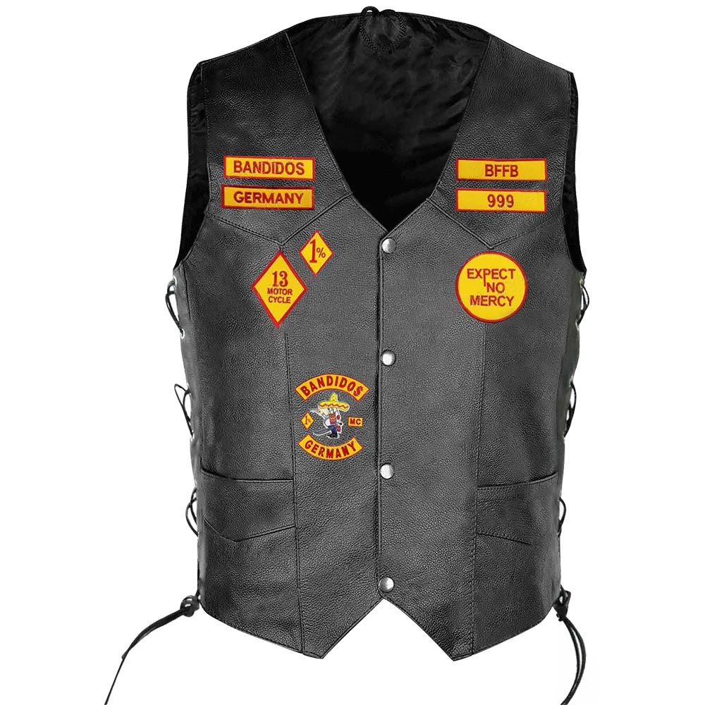 Men Bandidos Leather Vest Men Bandidos Leather Vest - Image 2
