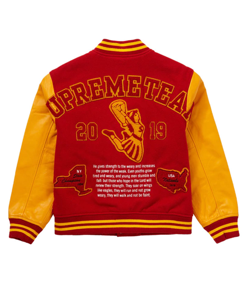 Men's Varsity Supreme Team S Letterman Jacket Men's Varsity Supreme Team S Letterman Jacket - Image 6