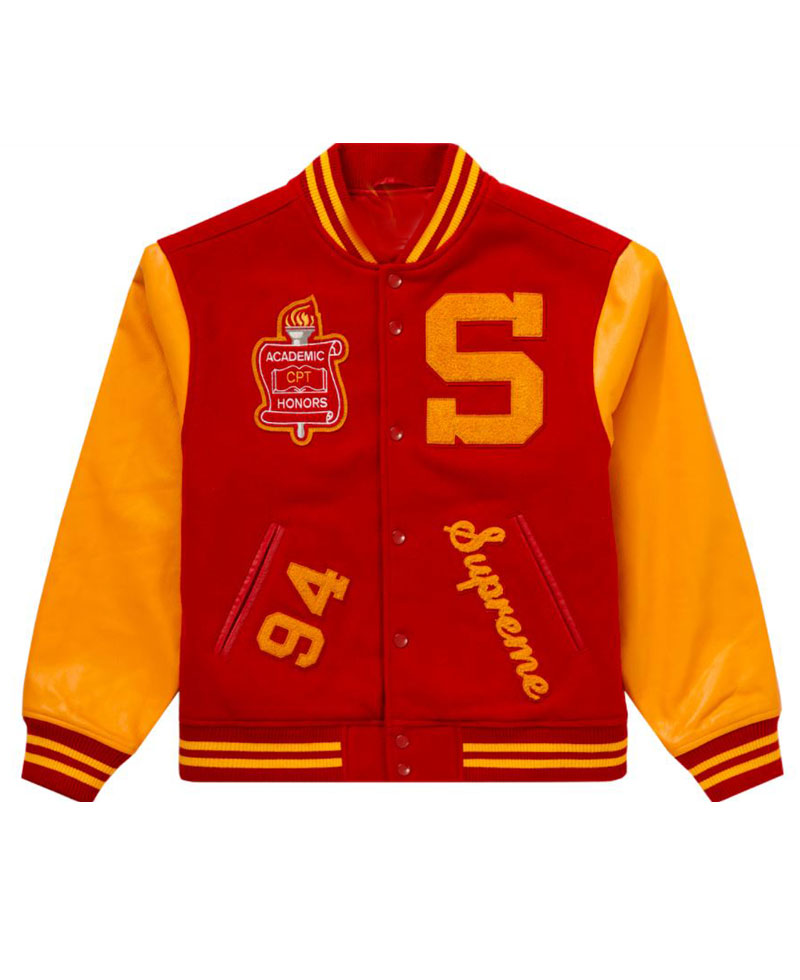 Men's Varsity Supreme Team S Letterman Jacket Men's Varsity Supreme Team S Letterman Jacket - Image 5