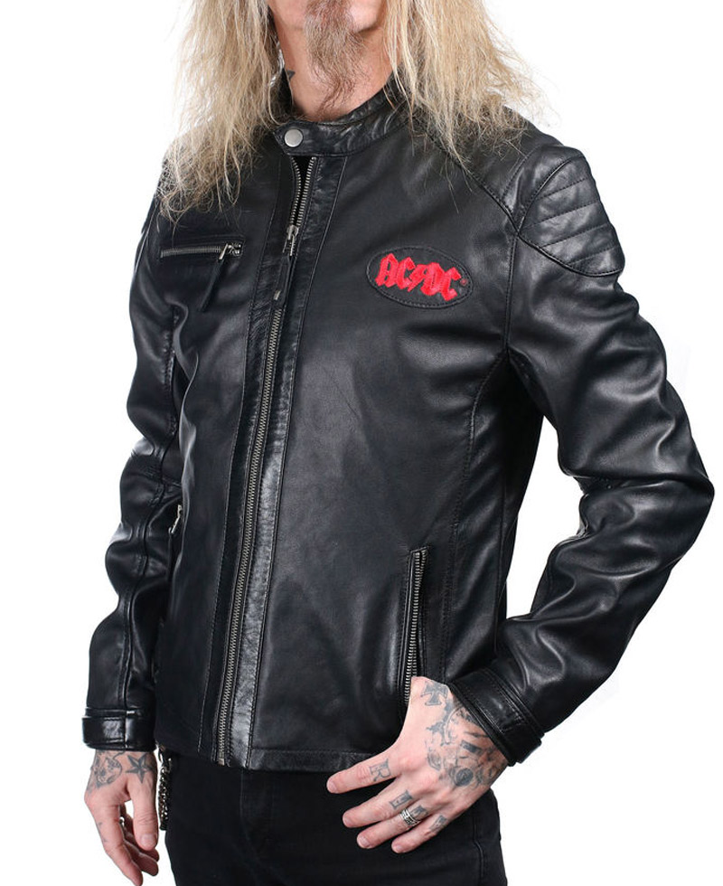 Men's ACDC Biker Leather Jacket Men's ACDC Biker Leather Jacket - Image 3