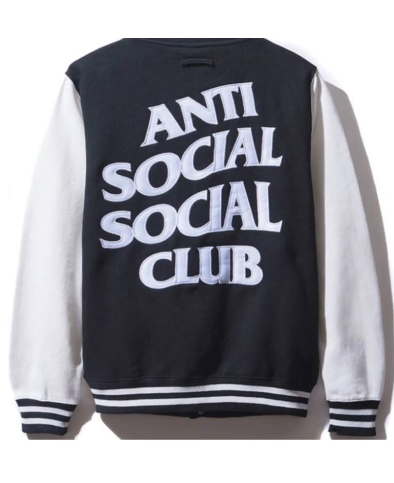 Men's Bomber Anti Social Social Club Black and White Jacket Men's Bomber Anti Social Social Club Black and White Jacket - Image 2