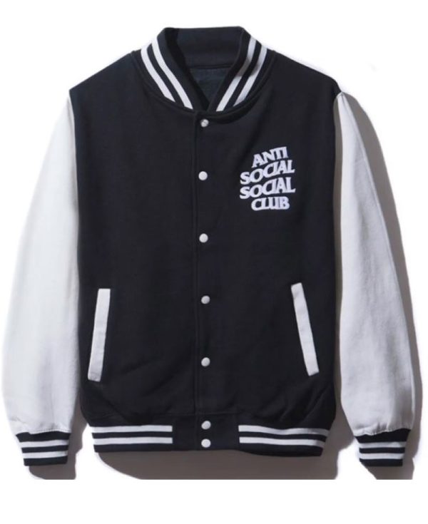 Men's Bomber Anti Social Social Club Black and White Jacket