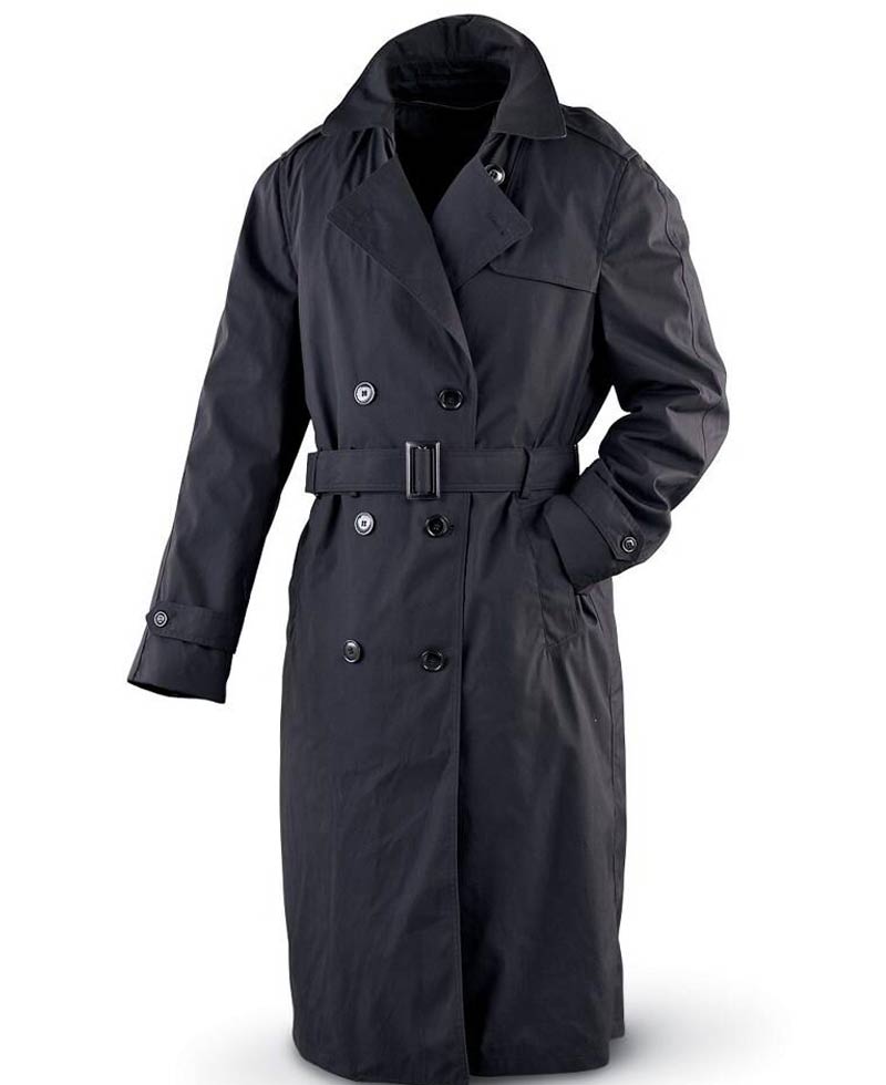 Men's Double Breasted Army Black Coat Men's Double Breasted Army Black Coat