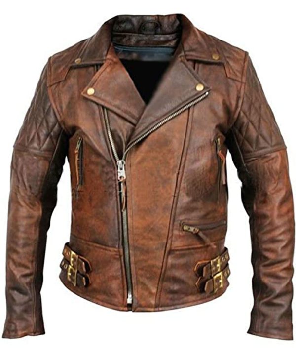 mens vintage rustic leather jacket