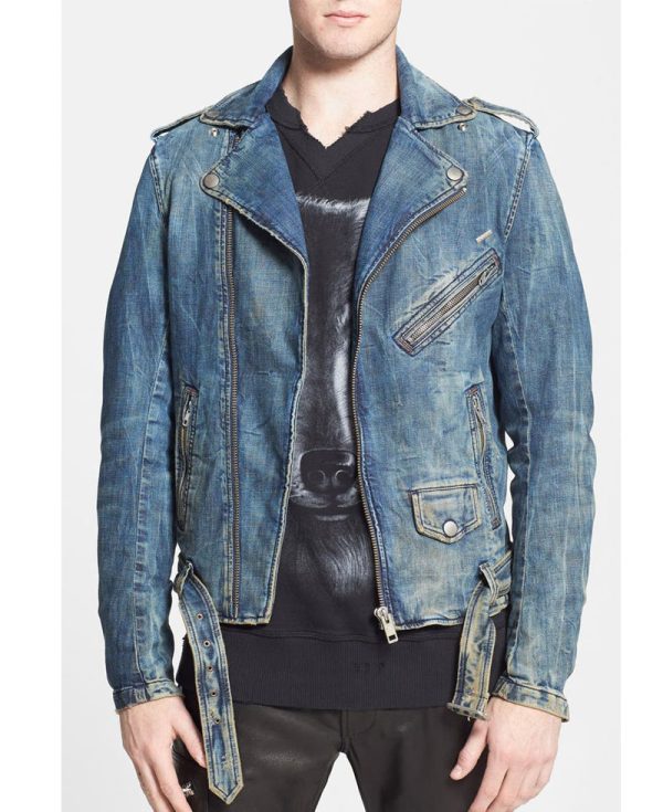 men's asymmetrical zipper motorcycle jacket