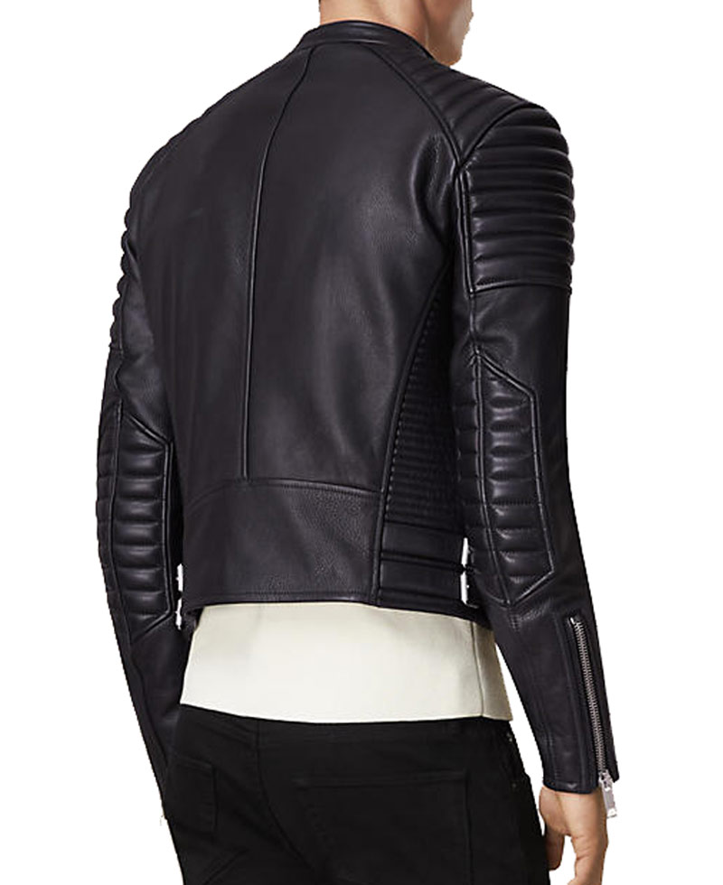 Men's Asymmetrical Black Motorcycle Jacket Men's Asymmetrical Black Motorcycle Jacket - Image 2