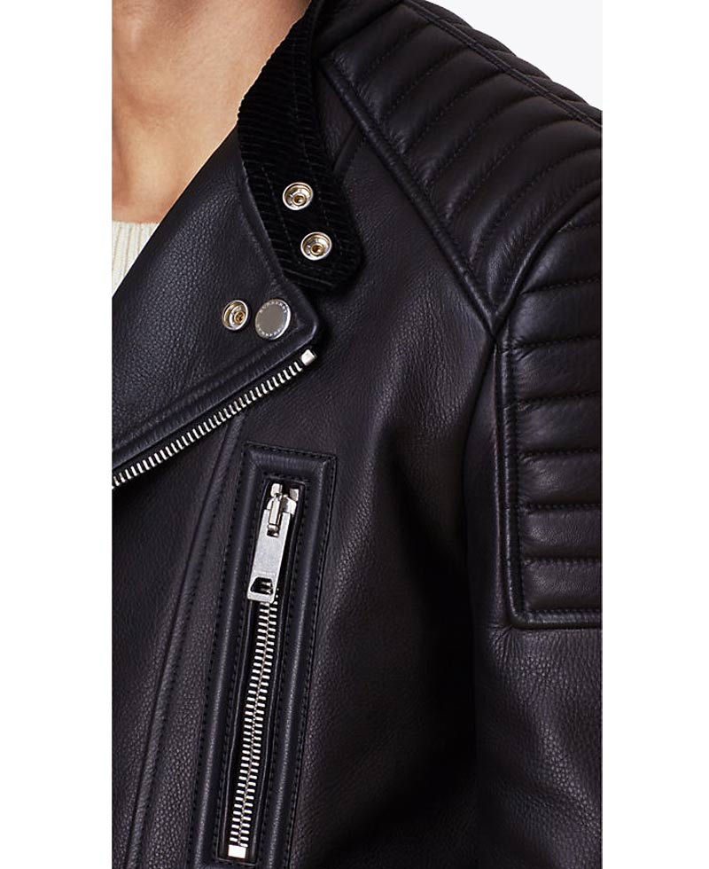 Men's Asymmetrical Black Motorcycle Jacket Men's Asymmetrical Black Motorcycle Jacket - Image 4