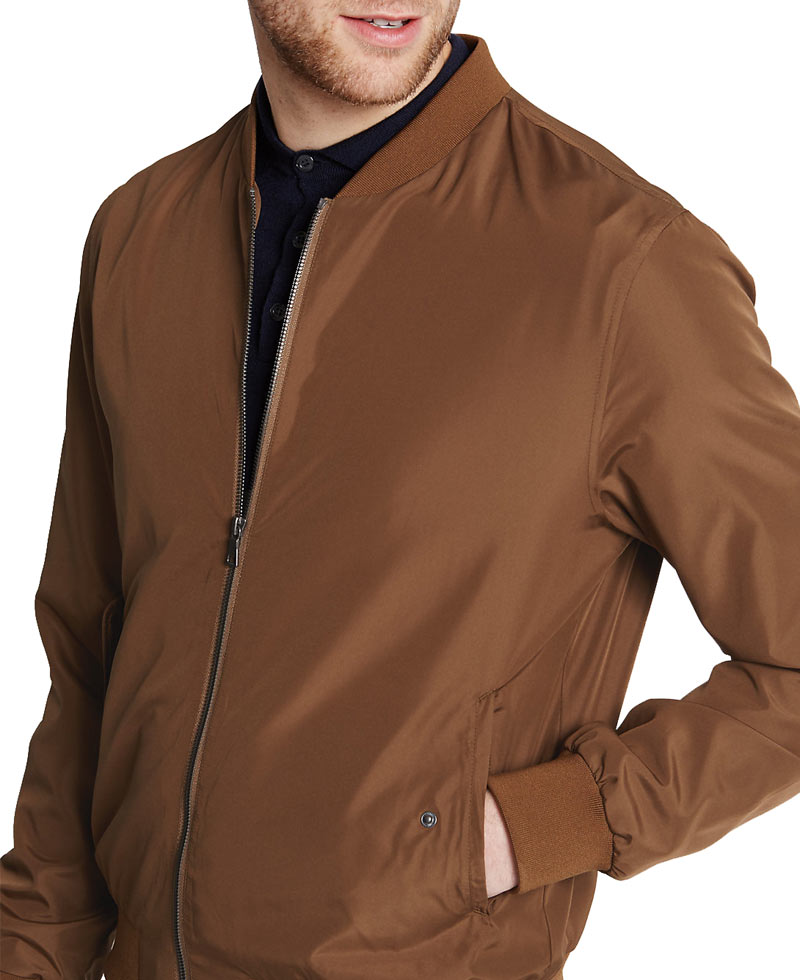 Men's Bomber Brown Baseball Jacket Men's Bomber Brown Baseball Jacket - Image 2