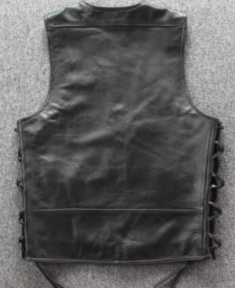 Men's Chain Biker Black Vest Men's Chain Biker Black Vest - Image 2